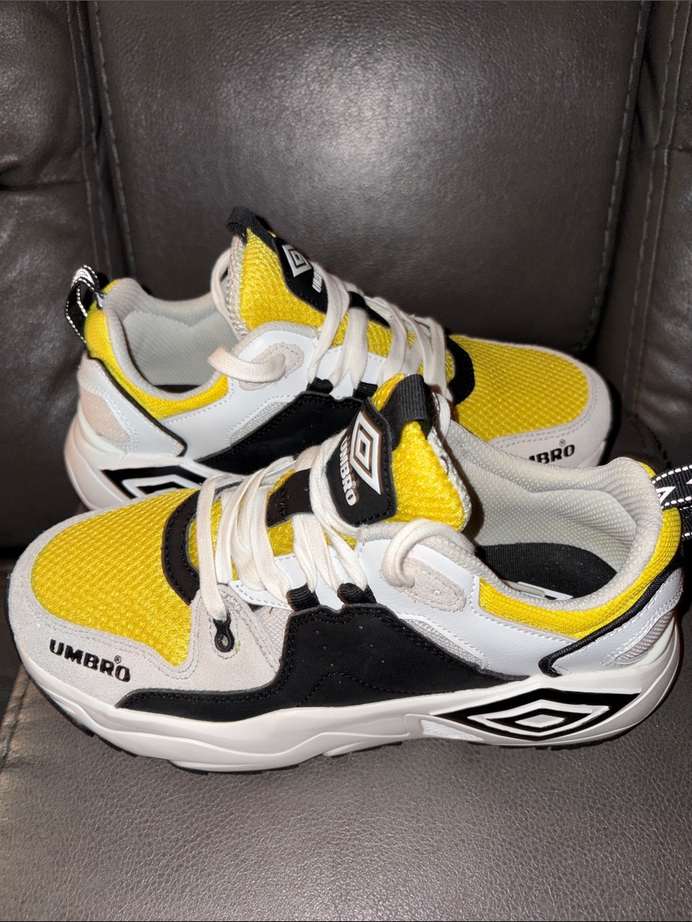 Umbro Kids Yellow, Black & White Athletic Sneakers